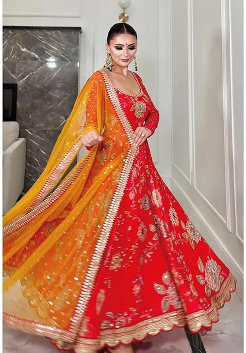 Elegant Bollywood Anarkali Gown: Designer Indian Party Wear Salwar Kameez Dress