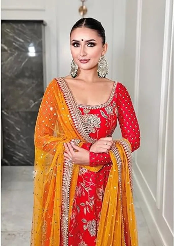 Elegant Bollywood Anarkali Gown: Designer Indian Party Wear Salwar Kameez Dress