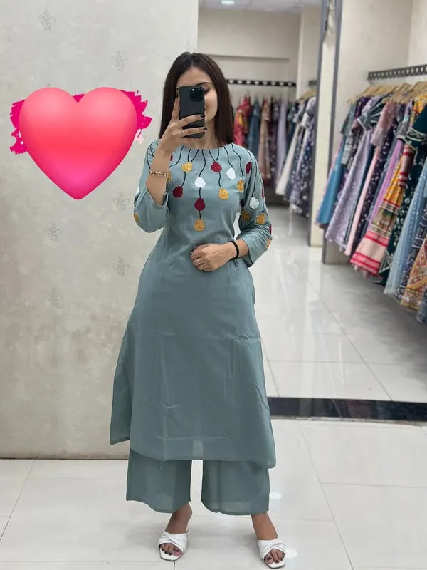 Elegant Cotton Kurti Cord Set, Indian Designer Ethnic Kurta Pant Outfit