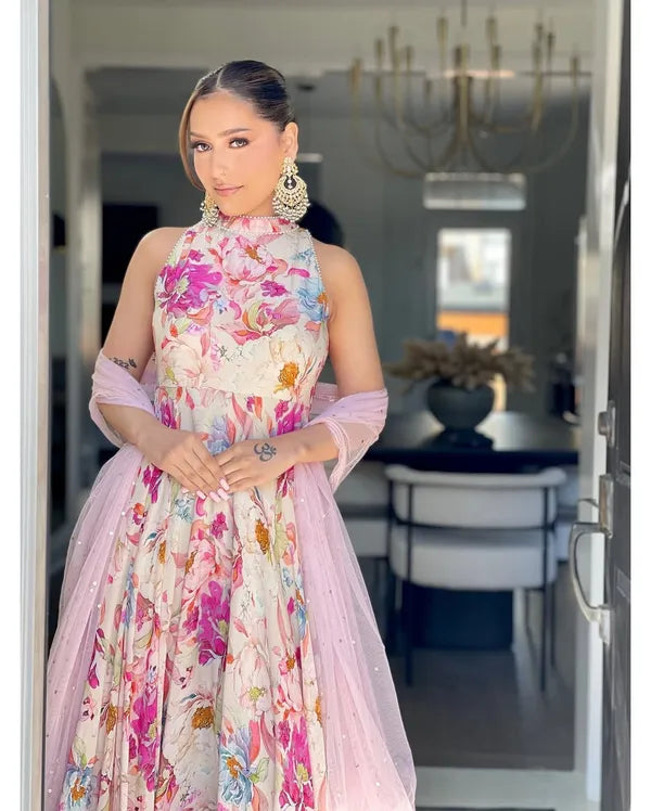Elegant Pakistani Anarkali Gown Suit for Women - Party Wear Indian Dress