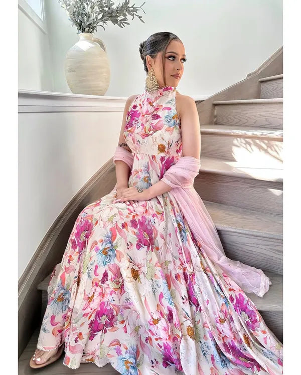 Elegant Pakistani Anarkali Gown Suit for Women - Party Wear Indian Dress