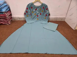 Women's Cotton Kurti Cord Set: Indian Bollywood Designer Ethnic Kurta Pant