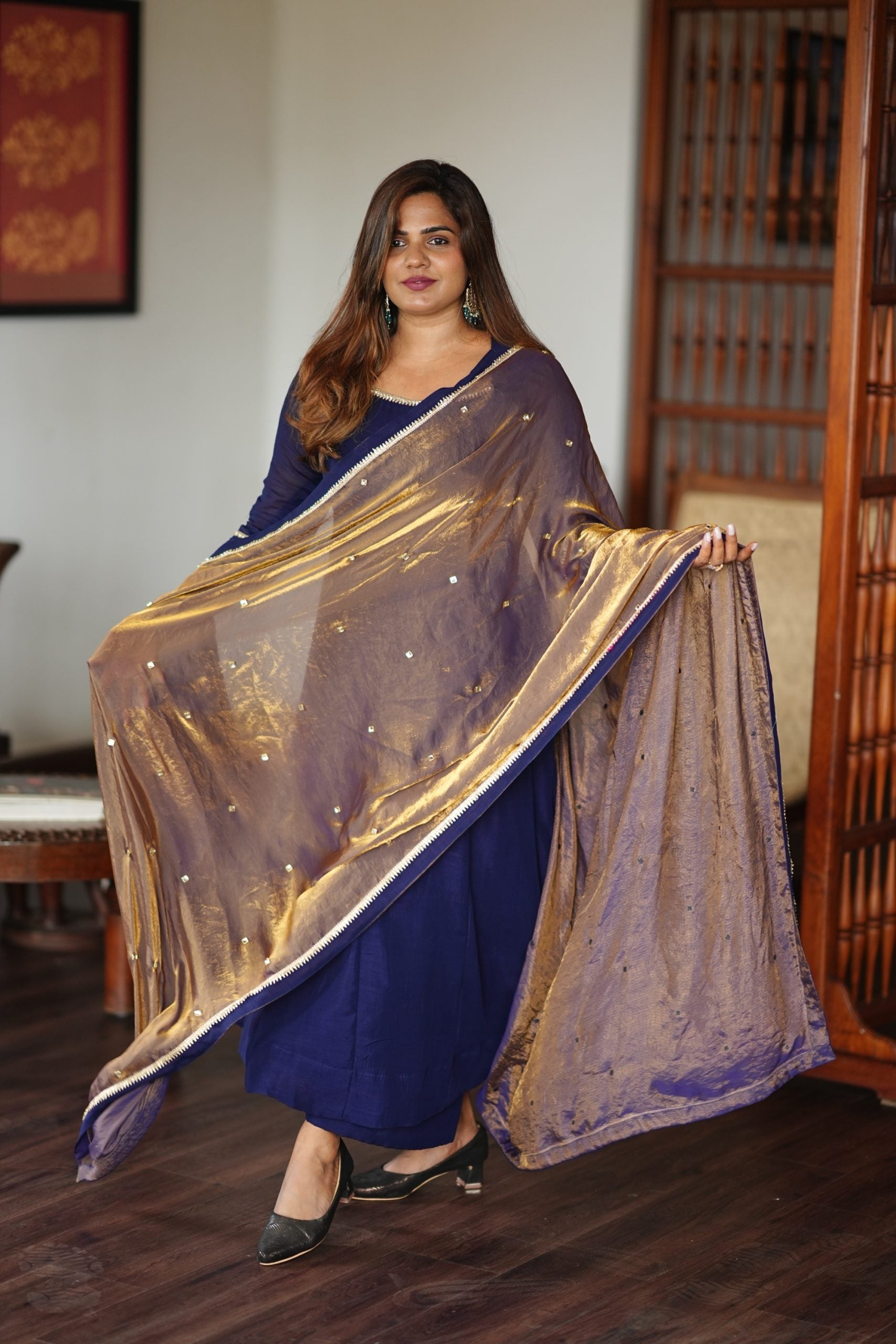 Elegant Semisilk Party Wear Suit: Top, Bottom & Dupatta Set