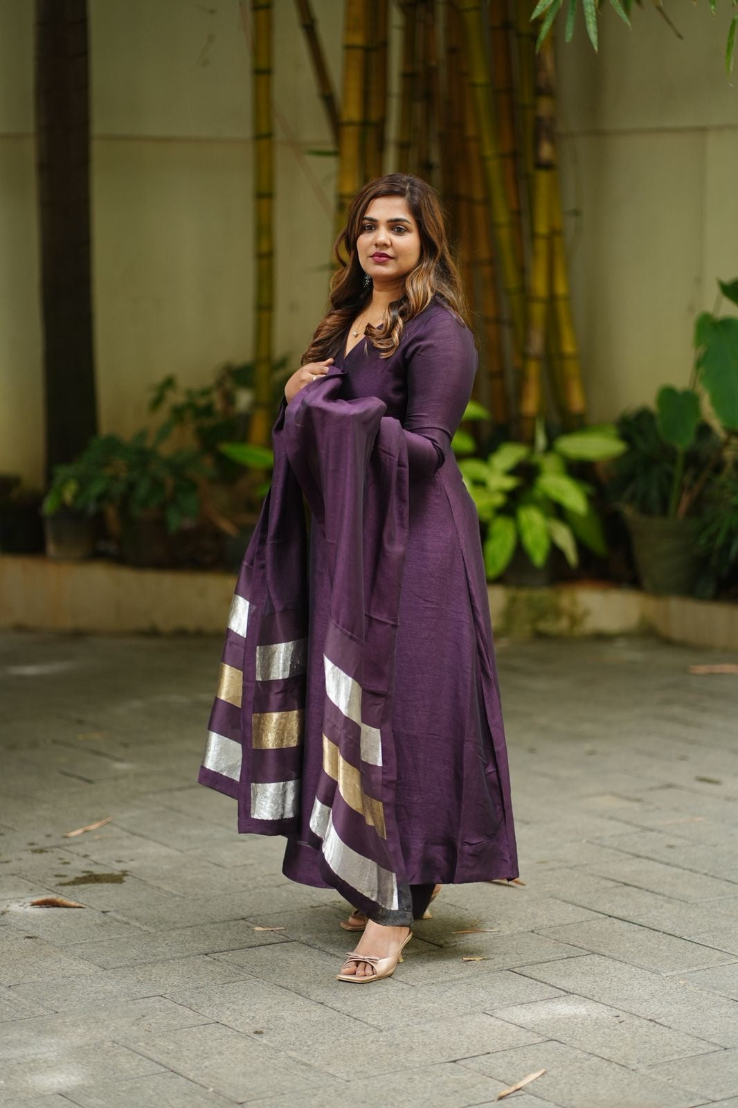Elegant Embroidered Indian Ethnic Dress Set: Top, Bottom, Dupatta Ensemble